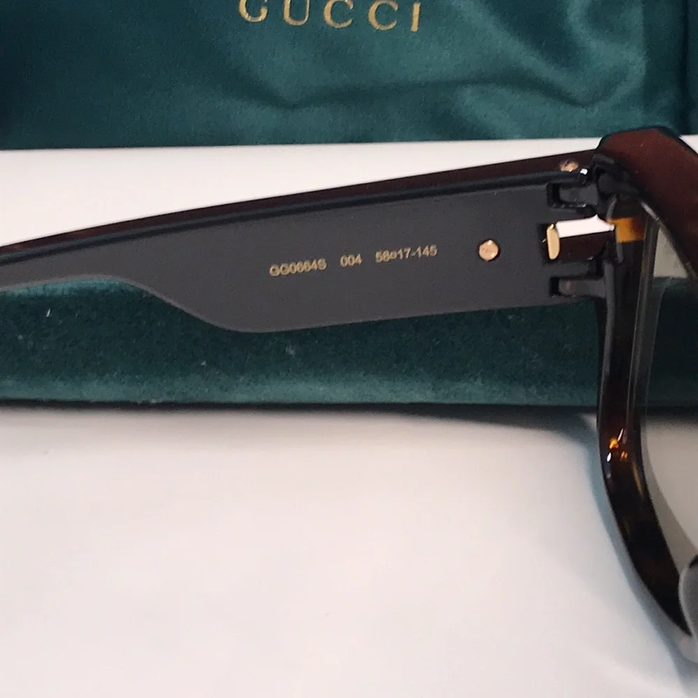 New Authentic Gucci Tortoise Shell Sunglasses GG0664s 004